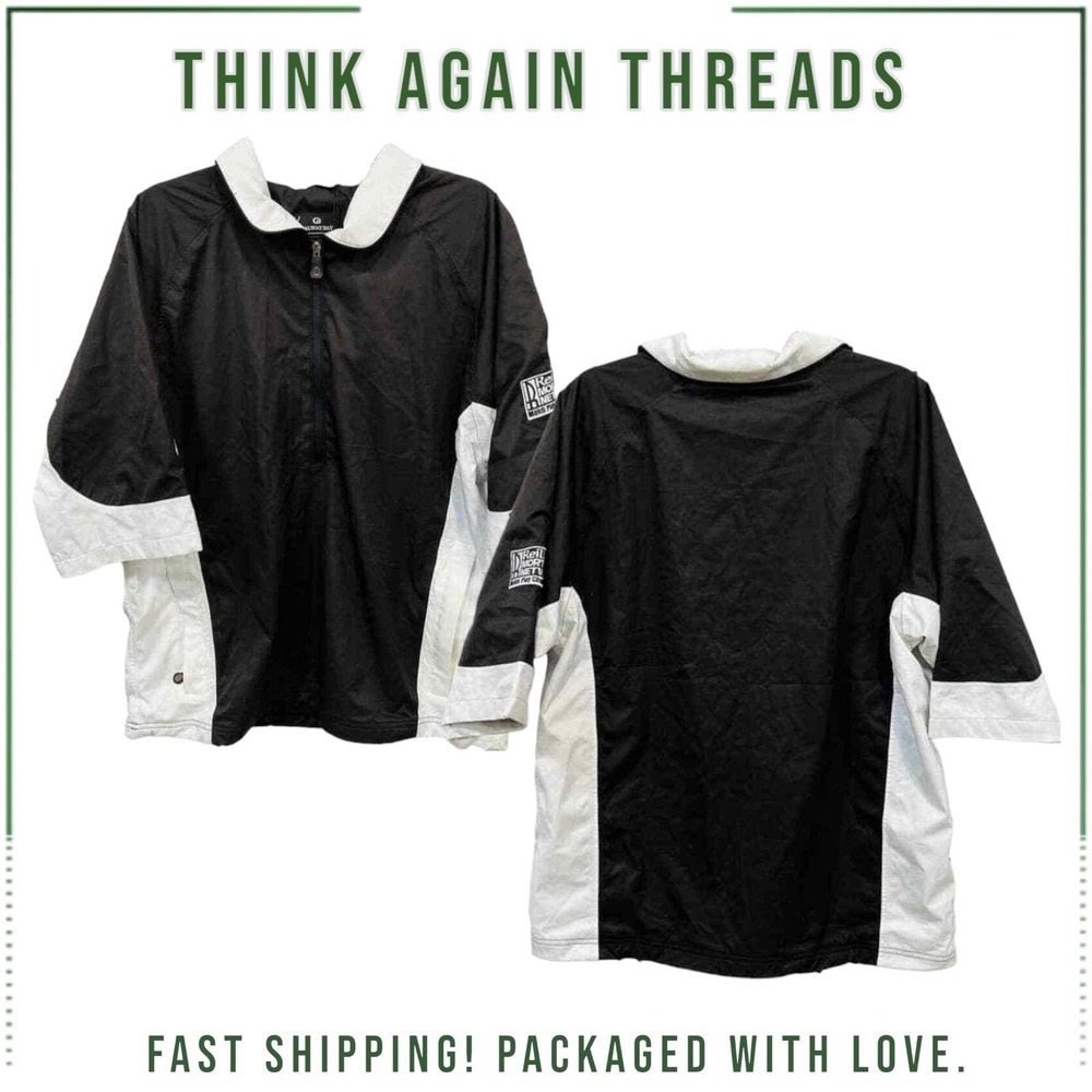 NWT Galway Bay Polartec Power Dry 1/2 Zip Golf Shirt Black White Size Medium